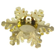 Подсвечник PAPSTAR СНЕЖИНКА для чайных свечей диаметр 11 см золотистый