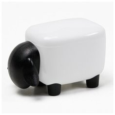 Контейнер для мелочей Sheepshape, белый с черной крышкой Qualy