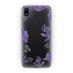 Силиконовый чехол Сиреневая цветочная рамка на Xiaomi Redmi 7A Case Place