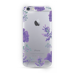Силиконовый чехол Сиреневая цветочная рамка на Apple iPhone 6/6S / Айфон 6 Case Place
