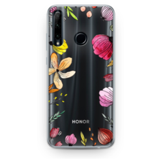 Силиконовый чехол Цветочная рамка на Huawei Honor 10i Case Place