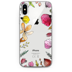 Силиконовый чехол Цветочная рамка на iPhone XS (10S) Case Place