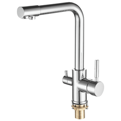 Смеситель для кухни, FASHUN A4352, материал латунь, цвет хром, механизм - керамический картридж, поверхность глянцевая