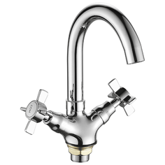 Смеситель для раковины, FASHUN A1324, материал латунь, цвет хром, механизм - кран-букса керамическая, поверхность глянцевая