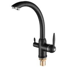 Смеситель для кухни, FASHUN A4399-7, материал латунь, цвет черный, механизм - керамический картридж, поверхность глянцевая