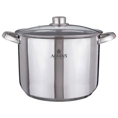 Кастрюля Agness со стеклянной крышкой нержавеющая сталь 30*23 см , 16 л (936-019)