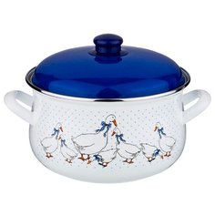 Кастрюля Agness эмалированная, серия гуси 6,0л d = 24 см h = 14 см (951-034)