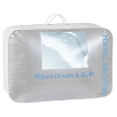 Одеяло GoldTex HomeTextile DELICATE TOUCH Лебяжий пух/microfine 200*220см. Евро, Белый, Клетка