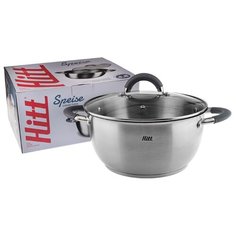 Кастрюля HITT Speise Л6020 H07214/1 со стеклянной крышкой 4,8л, 24*12,5см