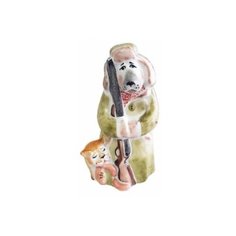 Скульптура. Дулевский фарфоровый завод. Сторож (в зеленом тулупе). 13,5 см.