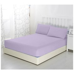 Простыня на резинке Лиловая, 180х200х20, трикотаж, 100% хлопок Текс Дизайн