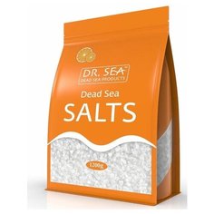 Натуральная минеральная соль Мертвого моря обогащенная экстрактом апельсина, (Dead Sea Salt), 1200 г