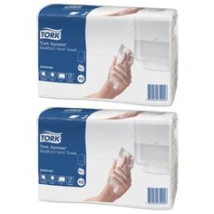 НАБОР №7 H2 Tork Universal полотенца бумажные сложения Interfold, 190 листов, 21х23,4см., 2 слойные, натуруральног цвета, Multifold, 2 штуки в упаковке, (471103-00).
