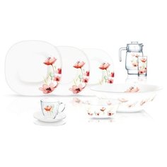 Столовый сервиз CARINA FLORENZA WHITE 46 предметов 6 персон Luminarc