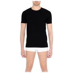 Футболка Pompea, T-SHIRT COTTON, из эластичного хлопка, размер M,черный