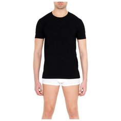 Футболка Pompea, T-SHIRT COTTON, из эластичного хлопка, размер XL,черный