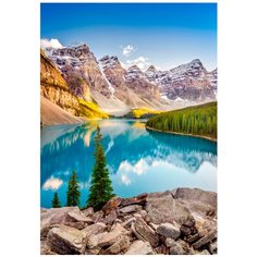 Картина на холсте 40x57 см "Горное озеро". Картина, которая украсит и преобразит интерьер комнаты, добавит уюта и тепла в каждый дом. Качественная печать, экологически безопасные материалы. Сделано в России. Производитель: ПринтДекор, PR-PH-176 Ekoramka