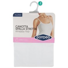 Майка Pompea, CANOTTA S.S COTTON на тонких бретелях, (хлопок), размер 3, белый