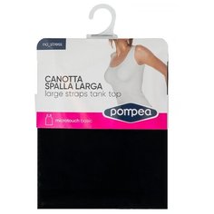 Эластичная майка Pompea, CANOTTA SP.L.FEEL на широких бретелях,размер S/M, черный