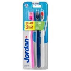Зубная щетка Jordan CLEAN SMILE Medium 3 шт, мягкая
