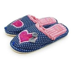 Тапочки Женские Smile of Milady сине-розовые с сердечком DW-C-8-014-02 36-37