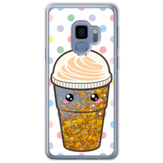 Жидкий чехол с блестками Милый стакан на Samsung Galaxy S9 Золотой Case Place