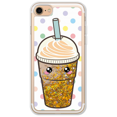 Жидкий чехол с блестками Милый стакан на iPhone 8 Золотой Case Place