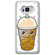 Жидкий чехол с блестками Милый стакан на Samsung Galaxy S8 Plus Золотой Case Place