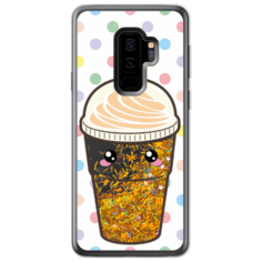 Жидкий чехол с блестками Милый стакан на Samsung Galaxy S9 Plus Золотой Case Place