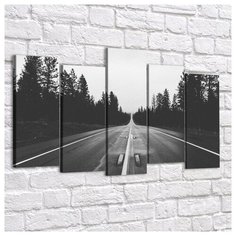 Картина Лесная Трасса(Размер-S)натуральный холст RED Panda