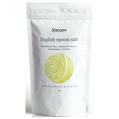 Английская магниевая соль Эпсом для ванн косметическая (English Epsom salt Juicy day) для похудения, тела и ног с Лимоном и Лемонграссом 1 кг Marespa