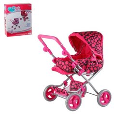 Коляска для кукол детская, люлька, металл, розовый/синий, в/к 49х40х17 см Компания Друзей