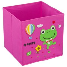 Кофр с аппликацией "Лягушонок", Д300 Ш300 В300, розовый Handy Home
