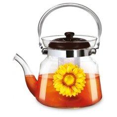 LR06-11 Заварочный чайник LARA 800мл боросиликатное стекло, стальной фильтр, складная ручка