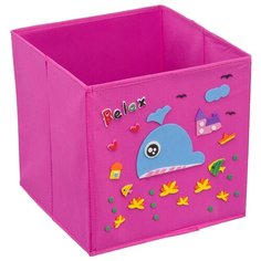 Кофр с аппликацией "Кит", Д300 Ш300 В300, розовый Handy Home
