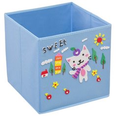 Кофр с аппликацией "Котик", Д300 Ш300 В300, голубой Handy Home