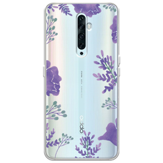 Силиконовый чехол Сиреневая цветочная рамка на Oppo Reno 2Z Case Place