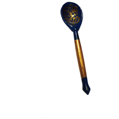 Ложка деревянная синяя Хохломская роспись