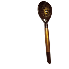 Ложка деревянная коричневая Хохломская роспись