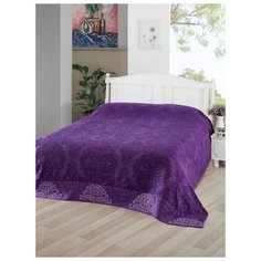 Простынь махровая "KARNA" жаккард OTTOMAN; Фиолетовый ; Размер: 1.5