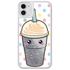 Жидкий чехол с блестками Милый стакан на iPhone 11 Серебристый Case Place