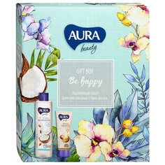 Набор косметики для ухода за кожей AURA Кокос и миндаль 250мл+Крем для рук Витамин 75 мл