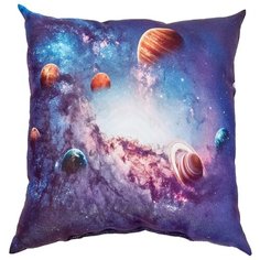 Подушка декоративная "Планеты солнечной системы" 40*40 см. Сирень
