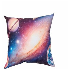 Подушка декоративная "Расстановка планет" 40*40 см. Сирень