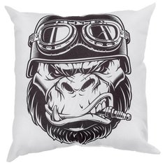 Подушка декоративная "Горилла-байкер" 40*40 см. Сирень