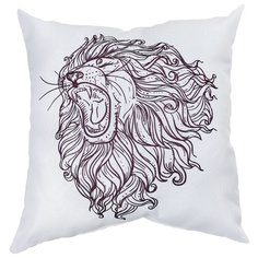 Подушка декоративная "Лев" 40*40 см. Сирень