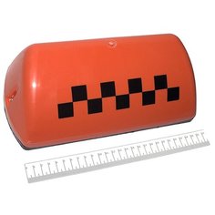 Фонарь ТАКСИ шашечки 290х130х90мм, 6 магнитов, с подсветкой, оранжевый Dollex