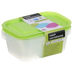 Набор контейнеров 3шт, 17,5x11,5x7см, пластик Простые решения