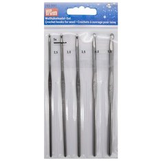 195991 Набор крючков для вязания, алюм., цв. оруж. металл 2,5-5,0мм Prym