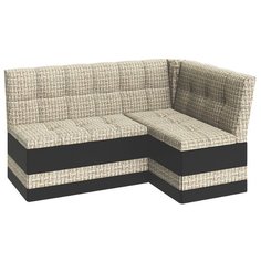 Диван-скамья угловой Оскар (Кожзам темный/ткань светлая) Triya